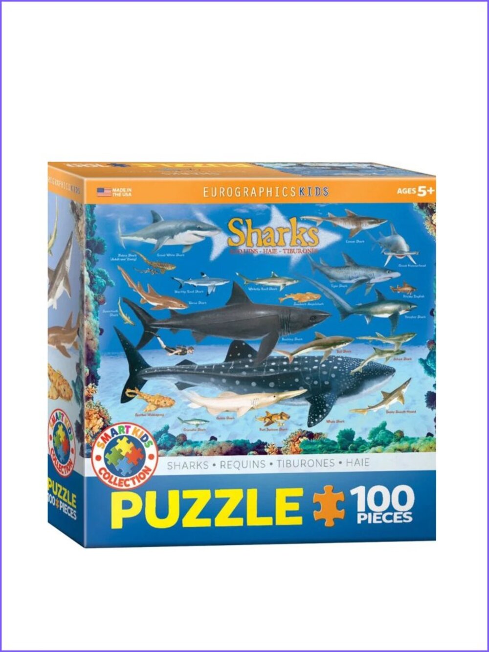 Eurographics 100pcs Puzzle-- Sharks  New In Box
